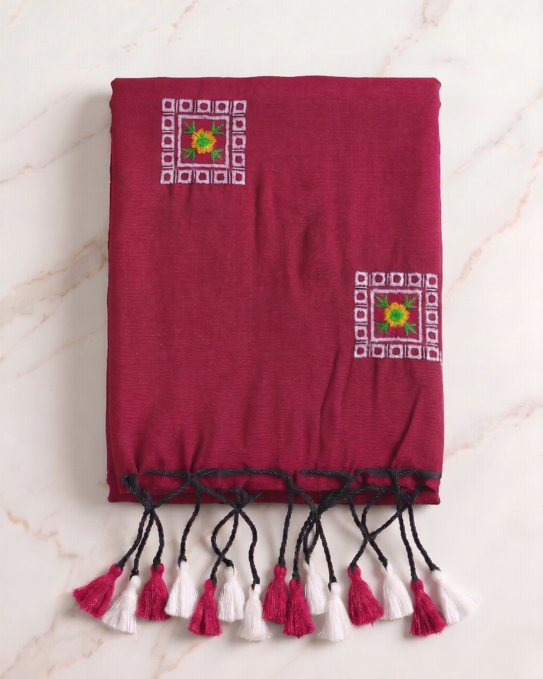 Khadi Box Embroidery - Pink
