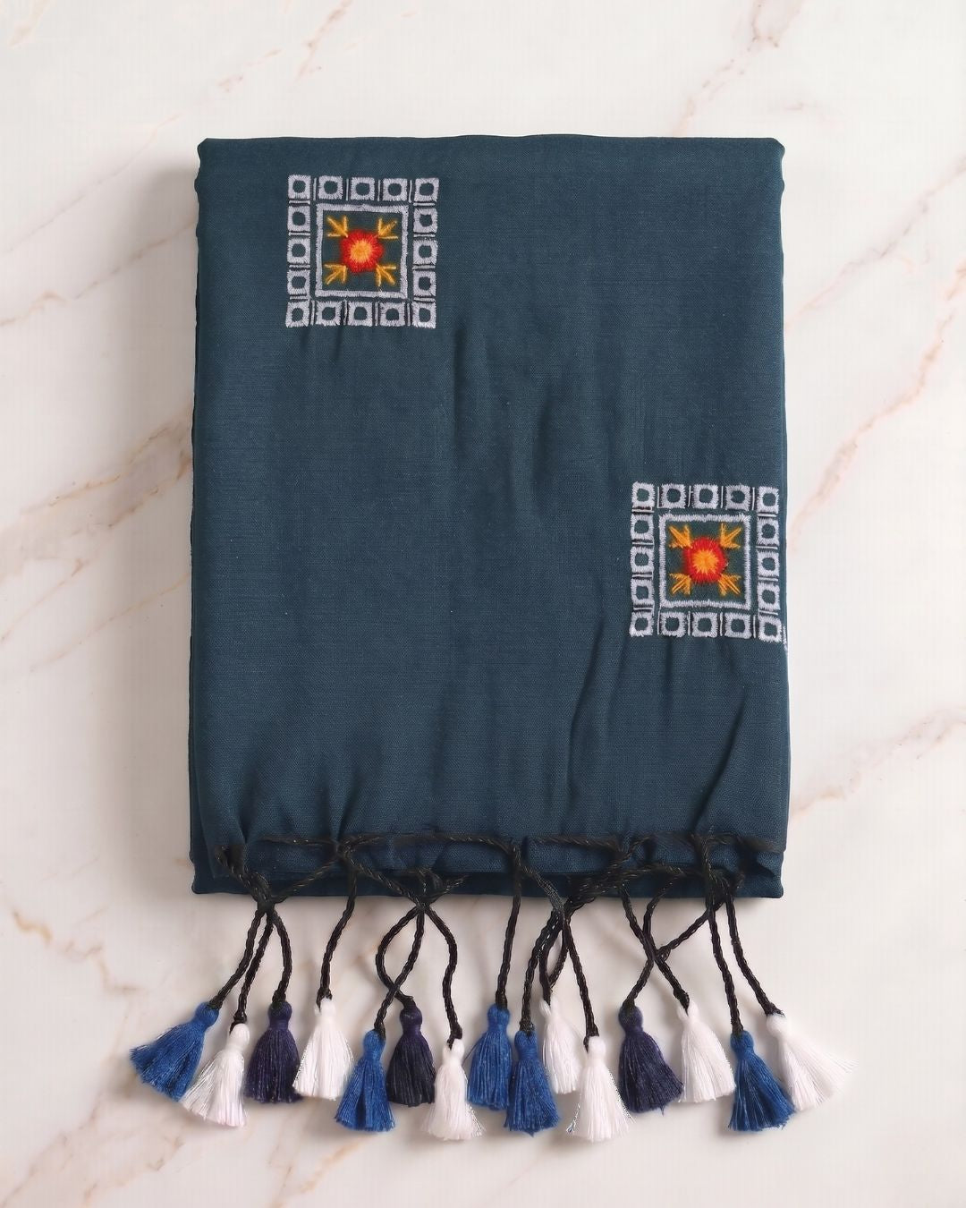 Khadi Box Embroidery - Dark grey