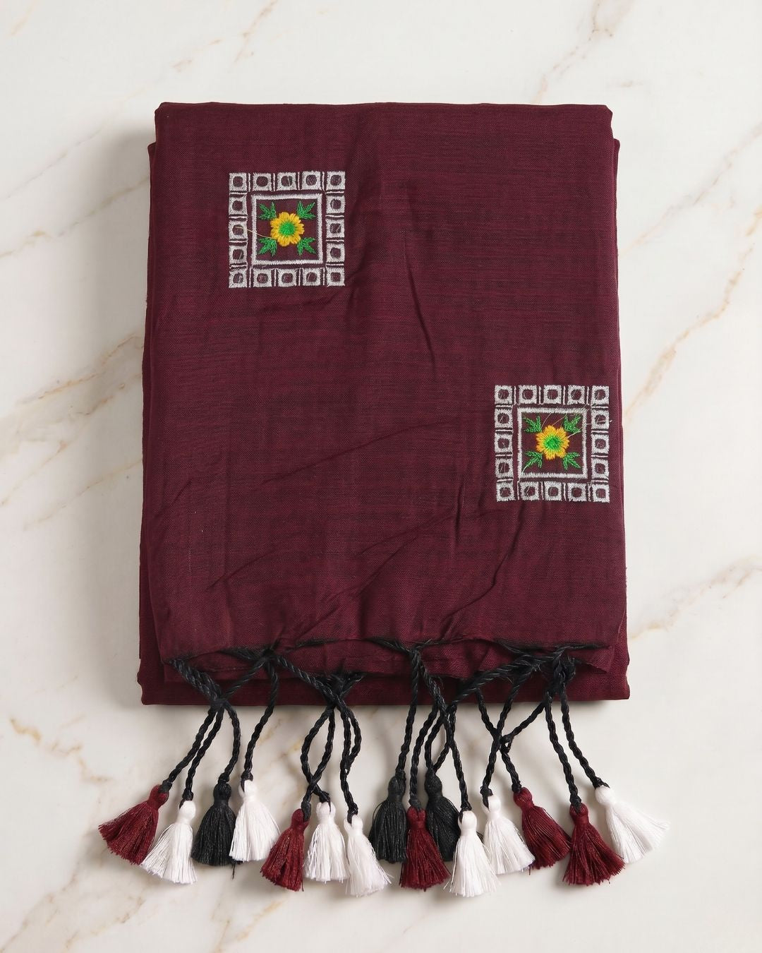 Khadi Box Embroidery - Brown
