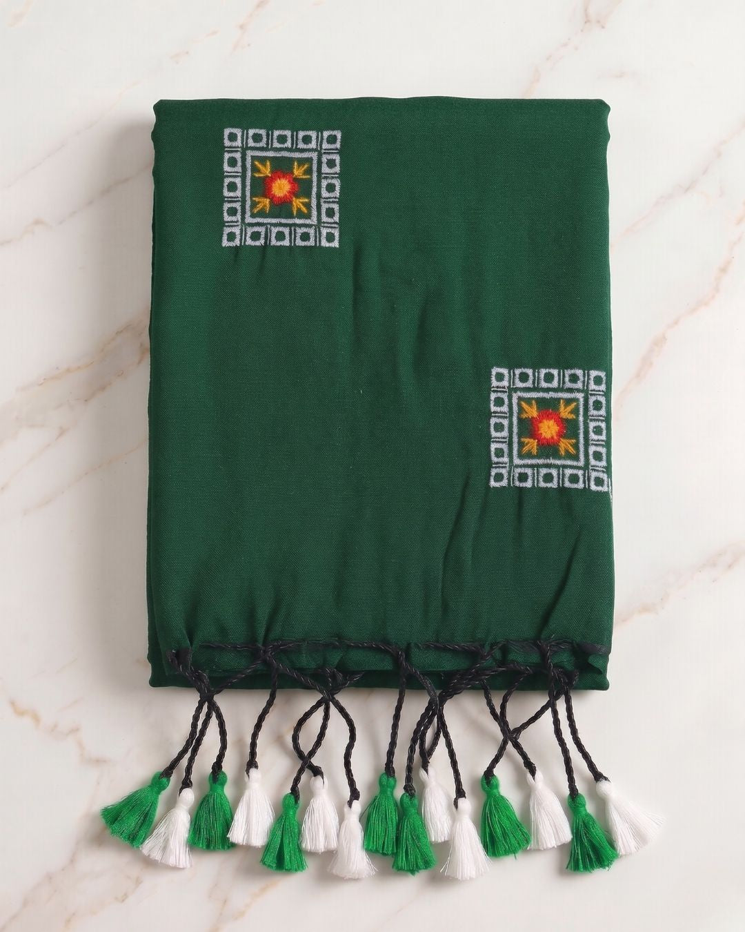 Khadi Box Embroidery - Green