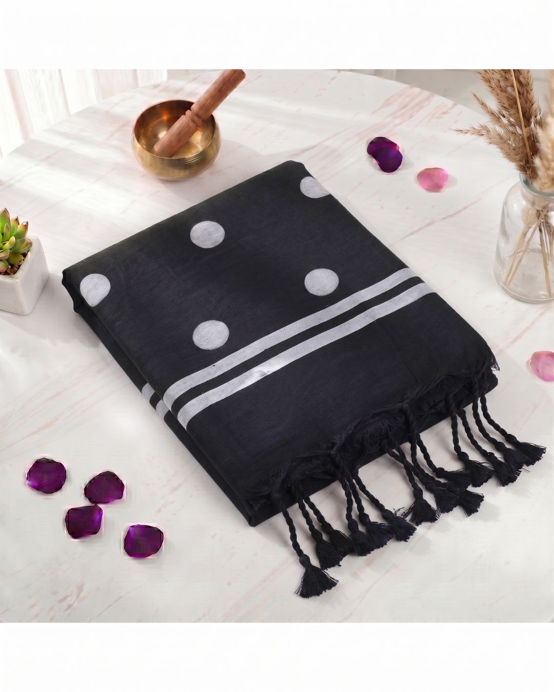 Khadi Ball Print - Black