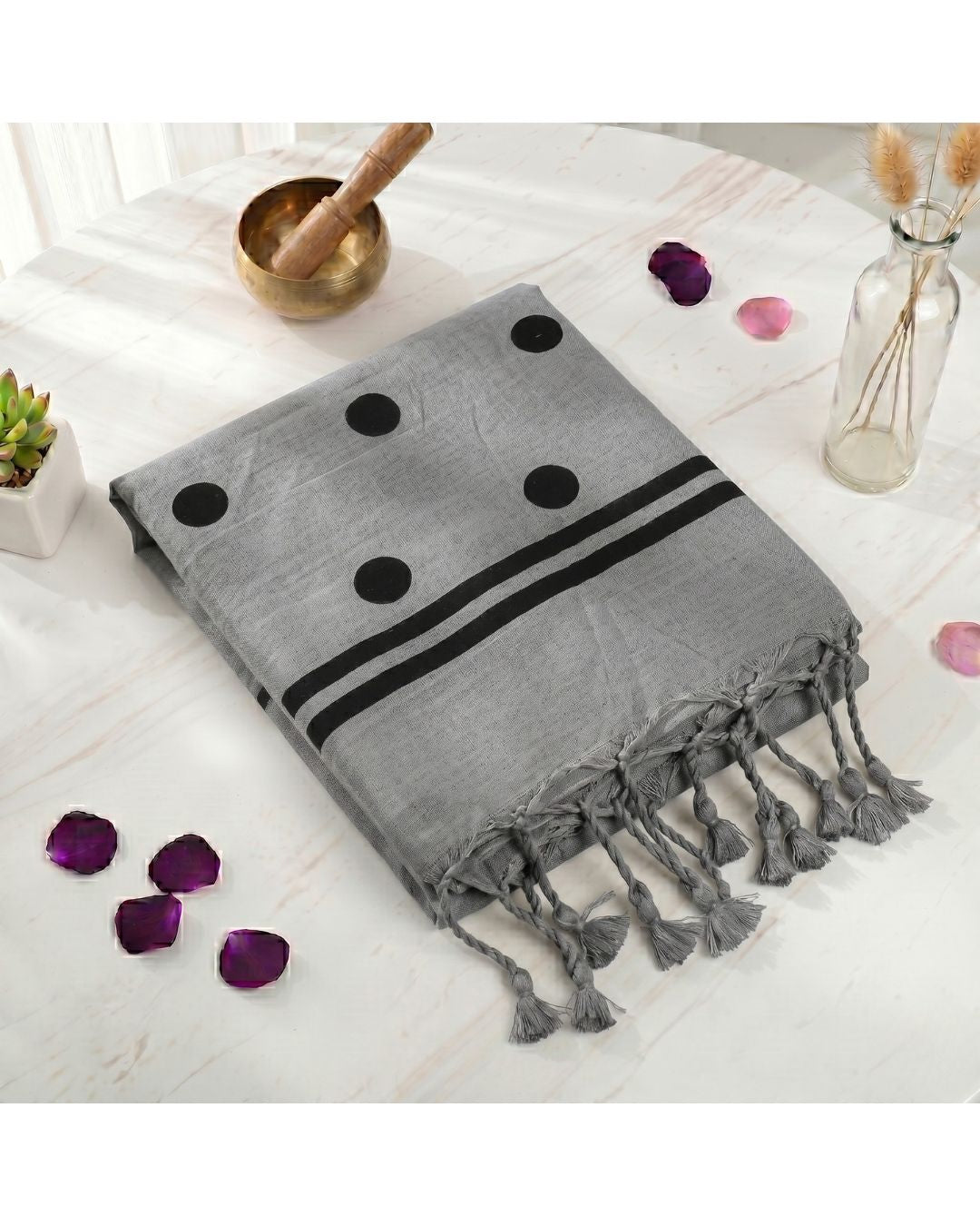 Khadi Ball Print - Grey