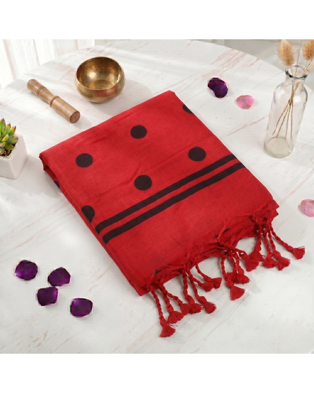 Khadi Ball Print - Red