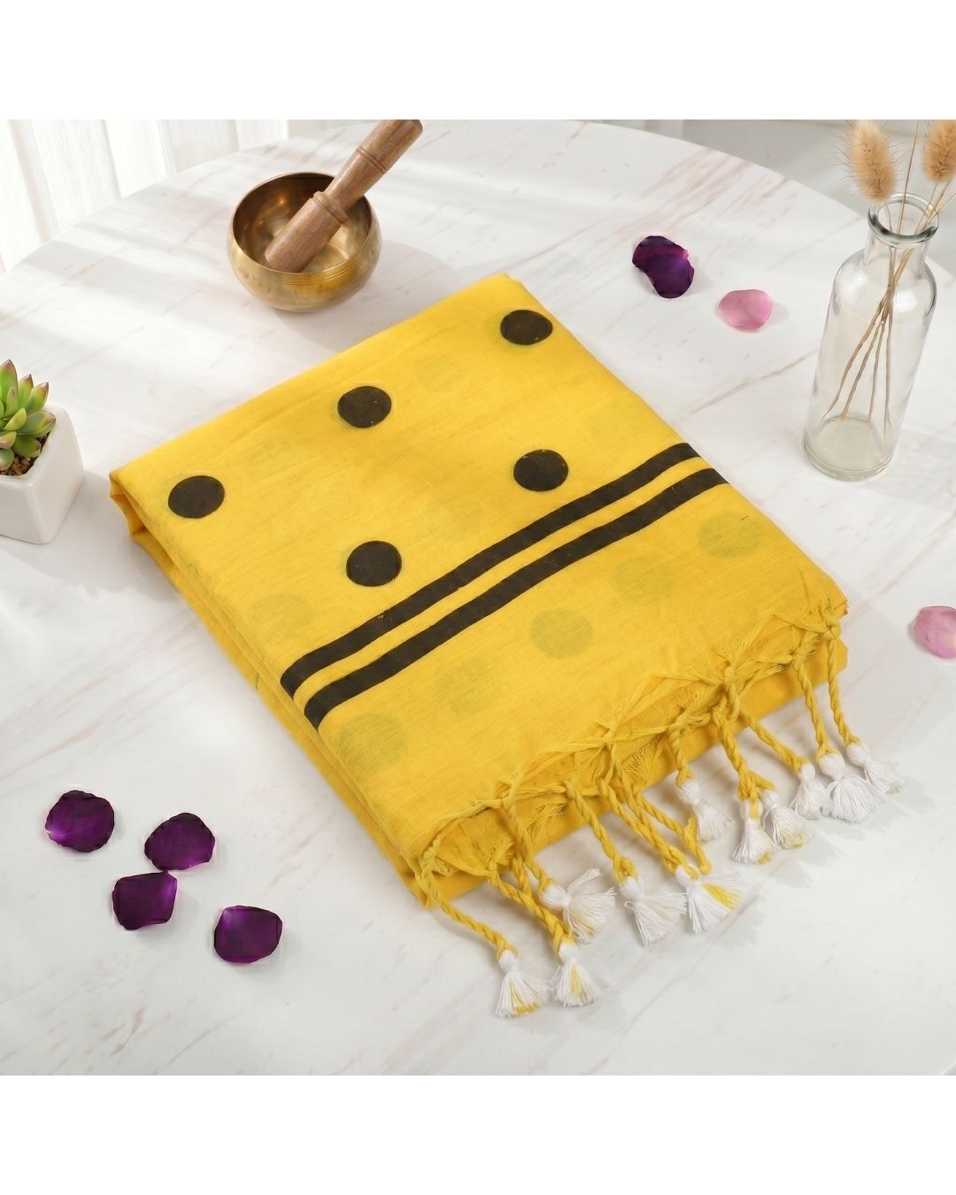 Khadi Ball Print - Yellow