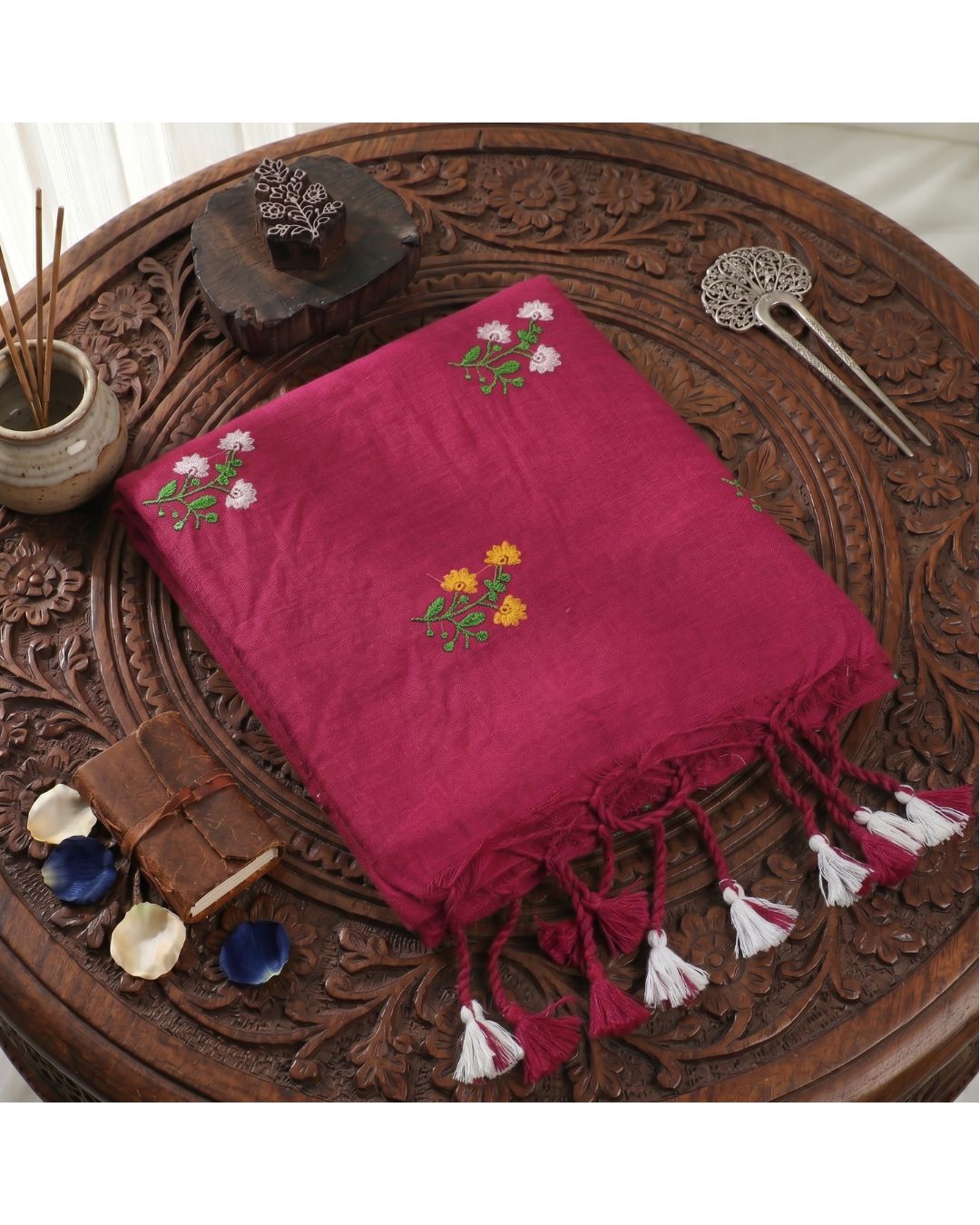 Khadi Boquete Embroidery - Pink