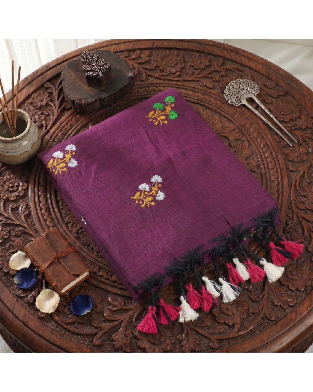 Khadi Boquete Embroidery - Wine