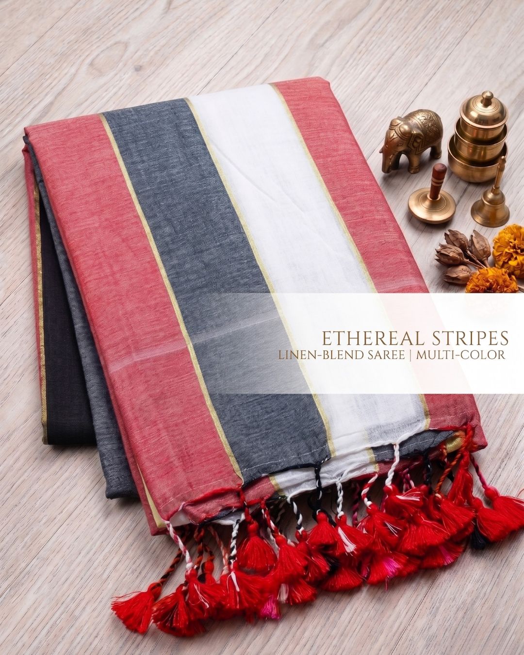 Khadi Jari Stripes - Multi Colour
