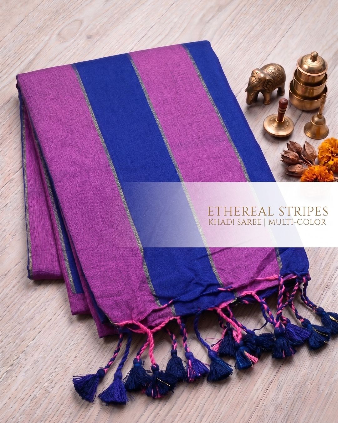 Khadi Jari Stripes - Multi Colour