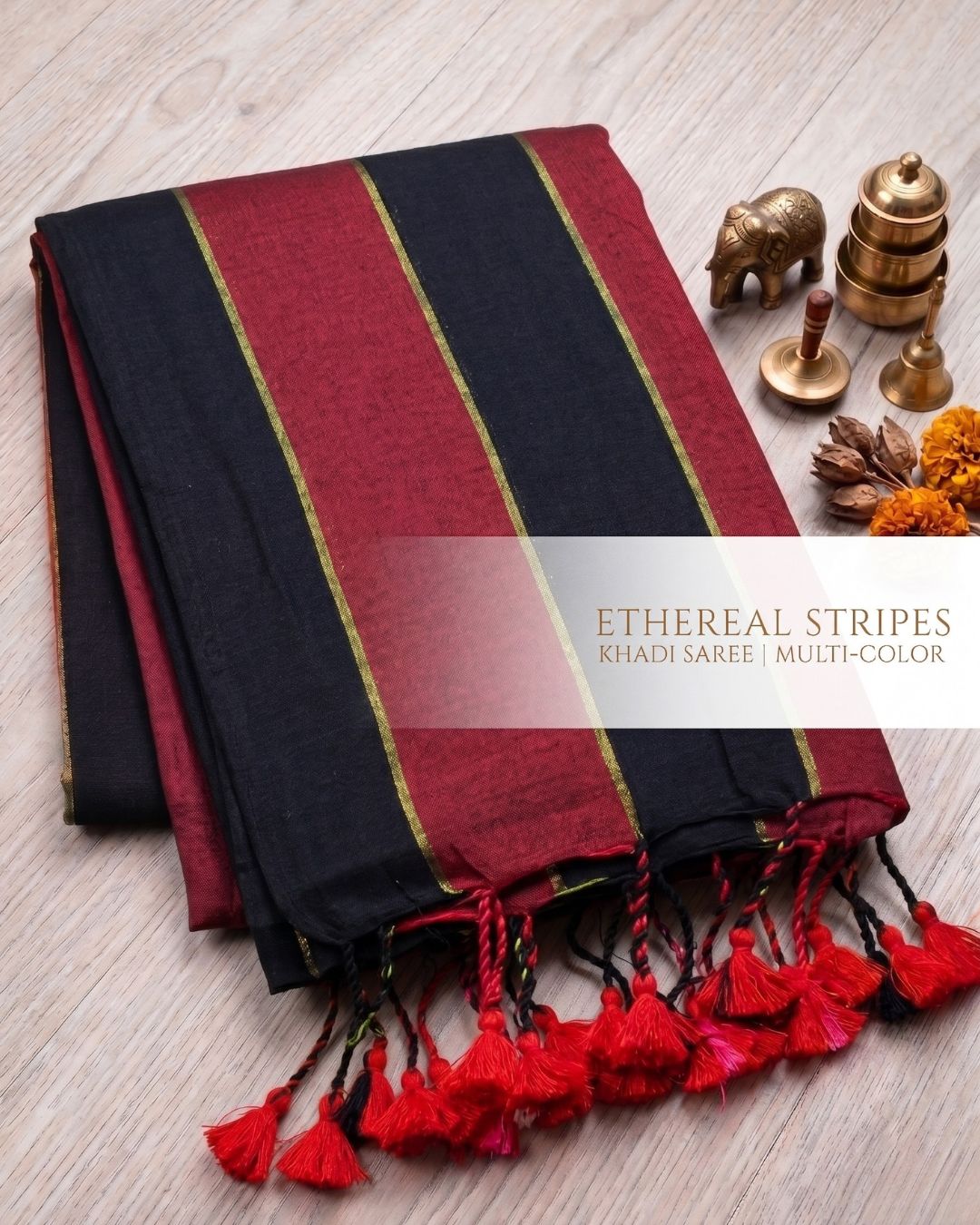Khadi Jari Stripes - Multi Colour