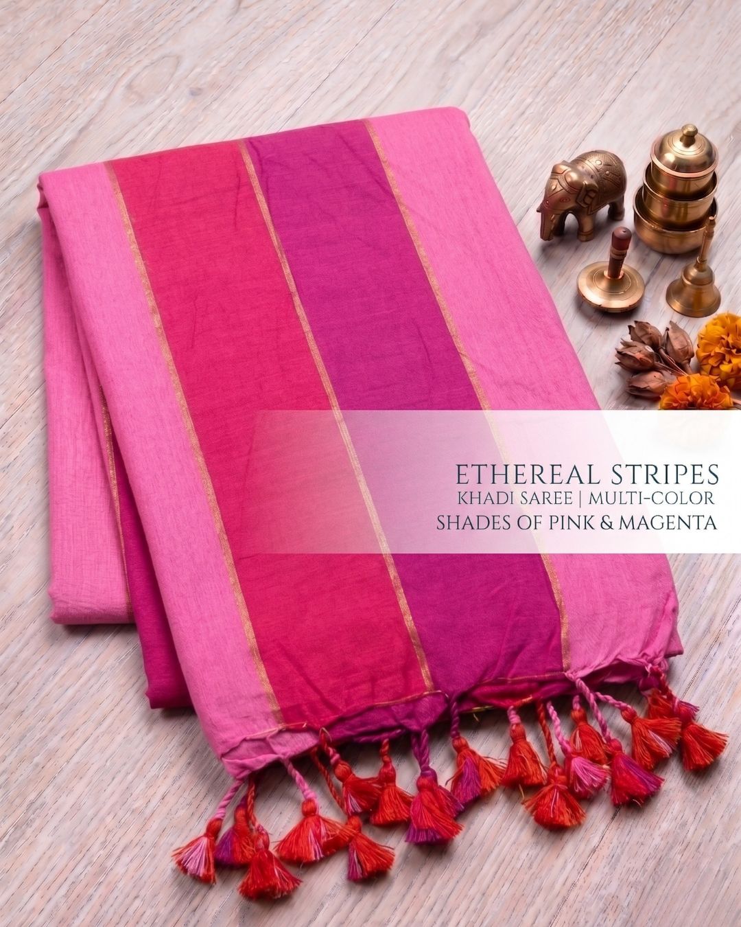 Khadi Jari Stripes - Multi Colour