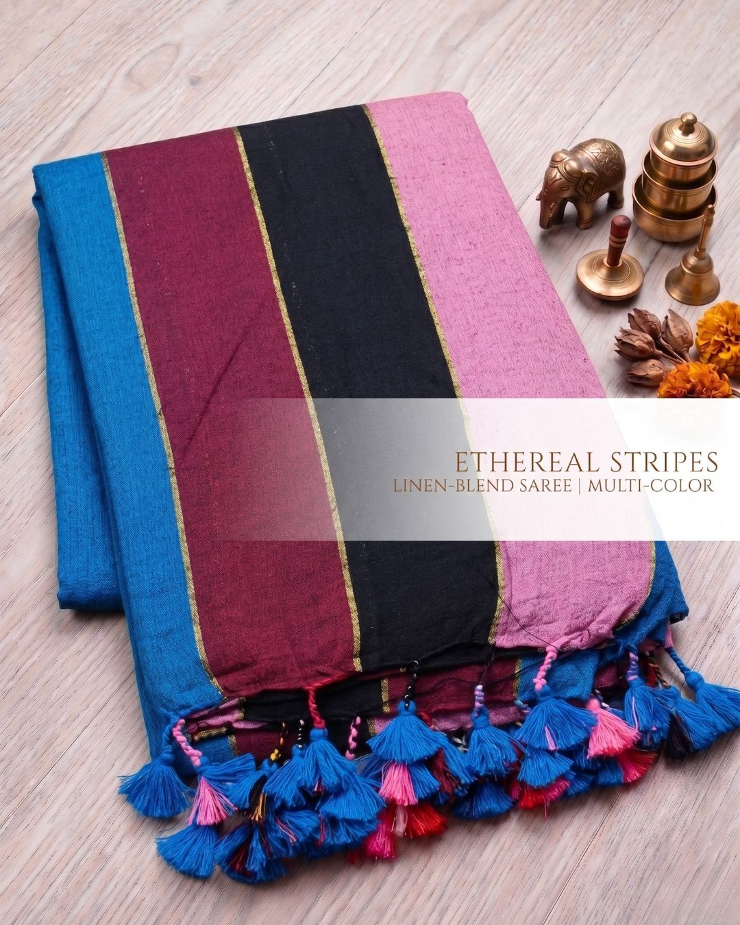 Khadi Jari Stripes - Multi Colour