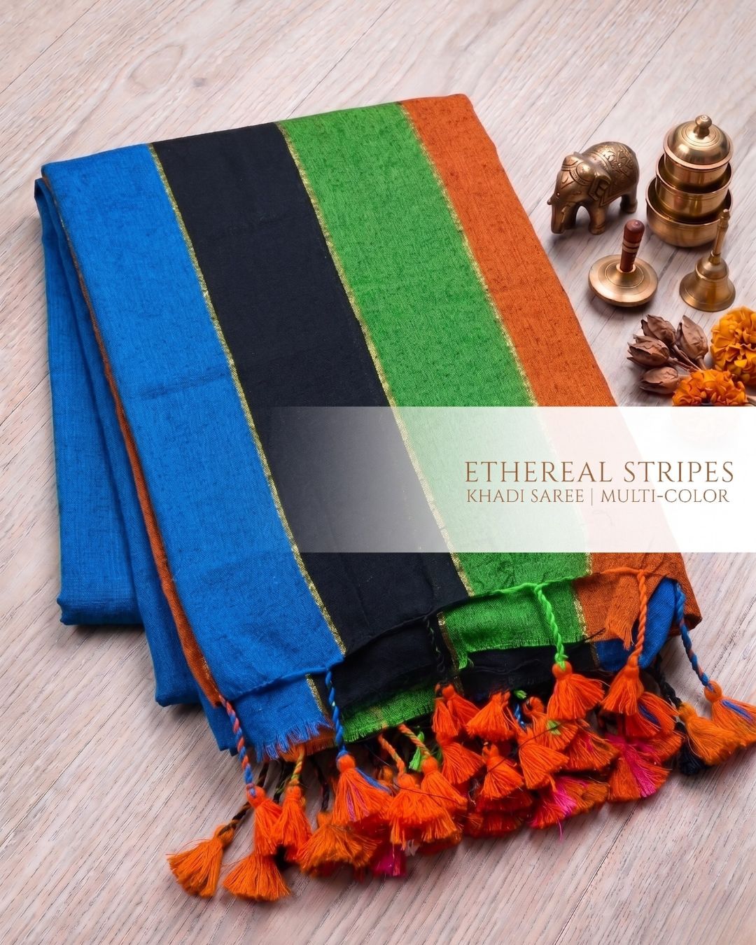Khadi Jari Stripes - Multi Colour