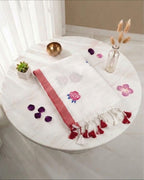 Khadi Rose Embroidery - White