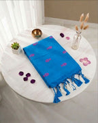 Khadi fish embroidery - blue (w) pink