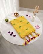 Khadi fish embroidery - Yellow (w) green