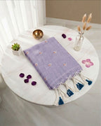 Khadi jasmine embroidery - Lavendar