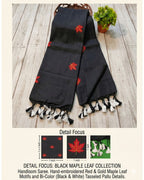 Khadi leaf embroidery -  Black