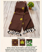 Khadi leaf embroidery -  Chocolate Brown