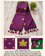 Khadi leaf embroidery -  Royal Purple
