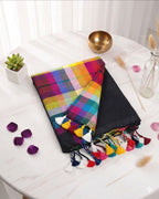 Khadi plain rainbow - Black