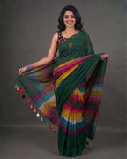 Khadi plain rainbow - Bottle green