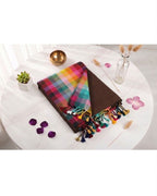 Khadi plain rainbow - Chocolate brown