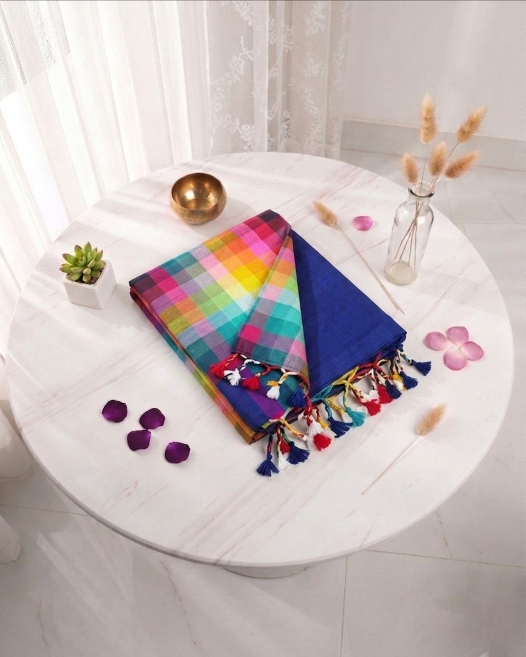 Khadi plain rainbow - Ink blue