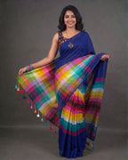 Khadi plain rainbow - Ink blue