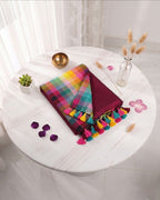 Khadi plain rainbow - Maroon