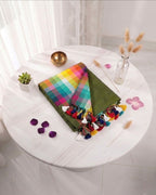 Khadi plain rainbow - Mehandi green