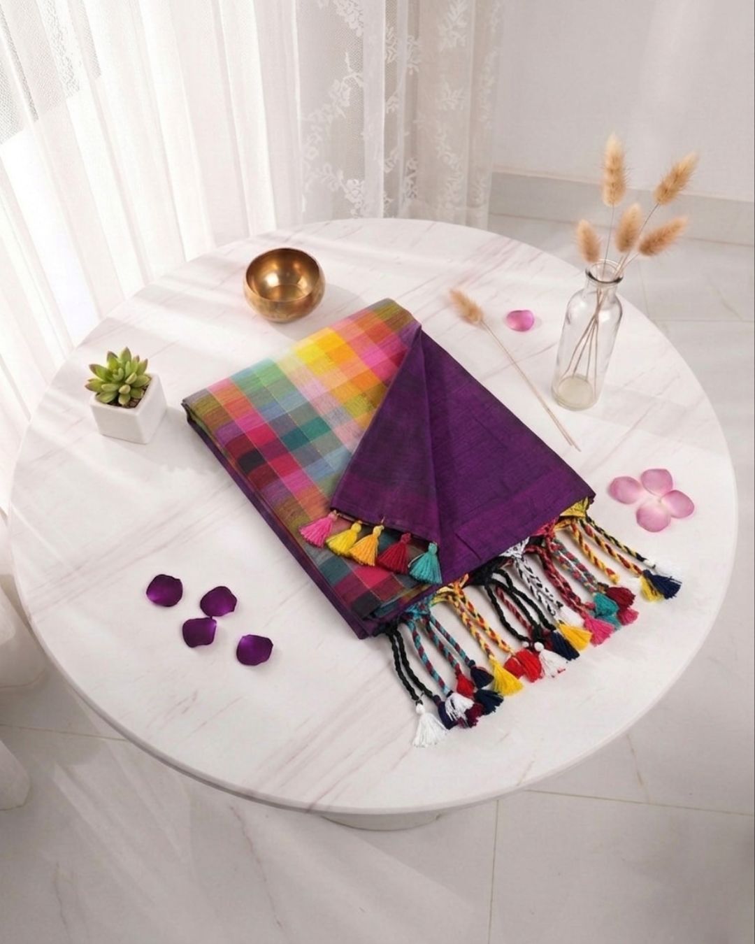 Khadi plain rainbow - Purple