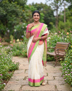 Mul Mul Kanji Big Border - White (w) Pink