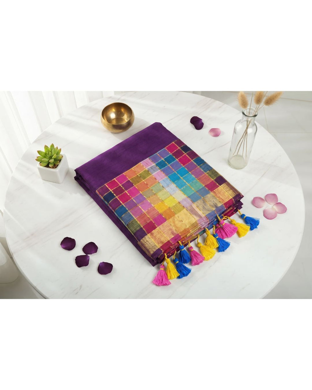 Mul Mul rainbow jari stripes - Dark Purple