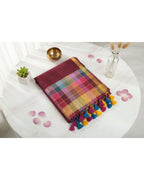 Mul Mul rainbow jari stripes - Maroon