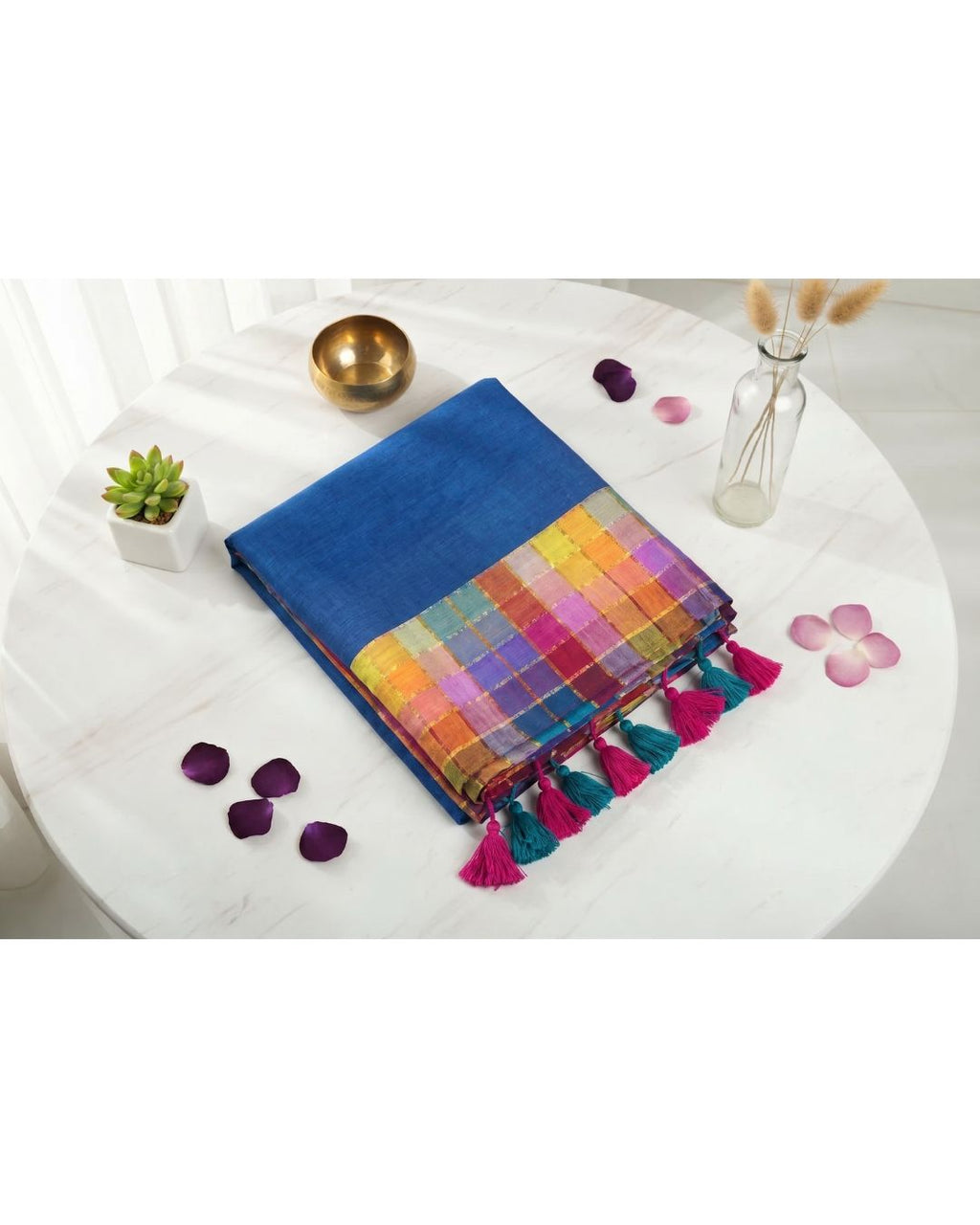 Mul Mul rainbow jari stripes - Teal blue