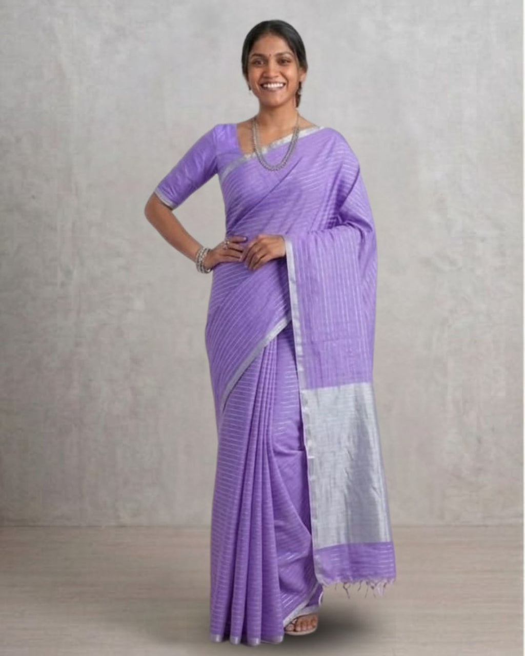 Tussar cotton - Lavendar