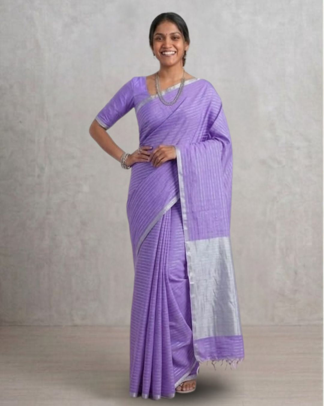 Tussar cotton - Lavendar