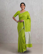 Tussar cotton - Parrot green