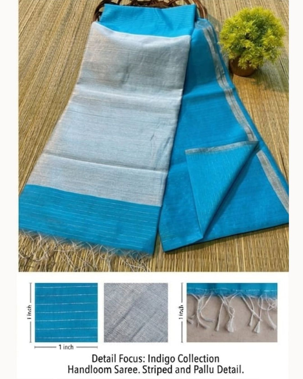 Tussar cotton - Sky blue