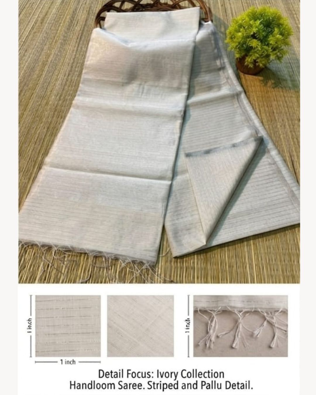 Tussar cotton - White