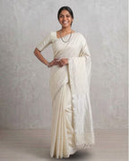 Tussar cotton - White