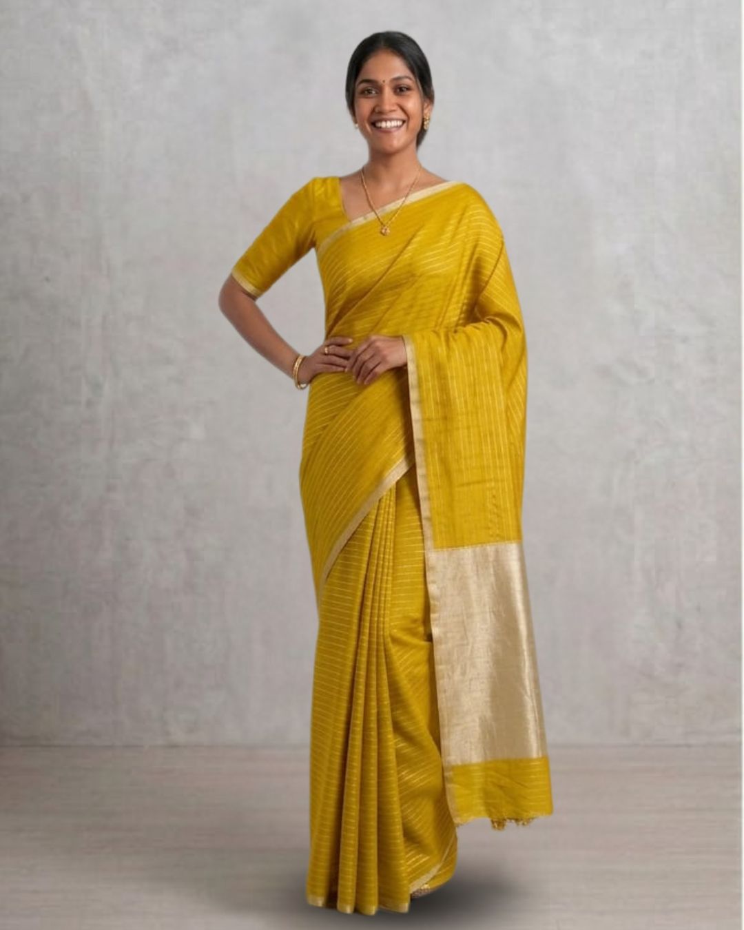 Tussar cotton - Yellow