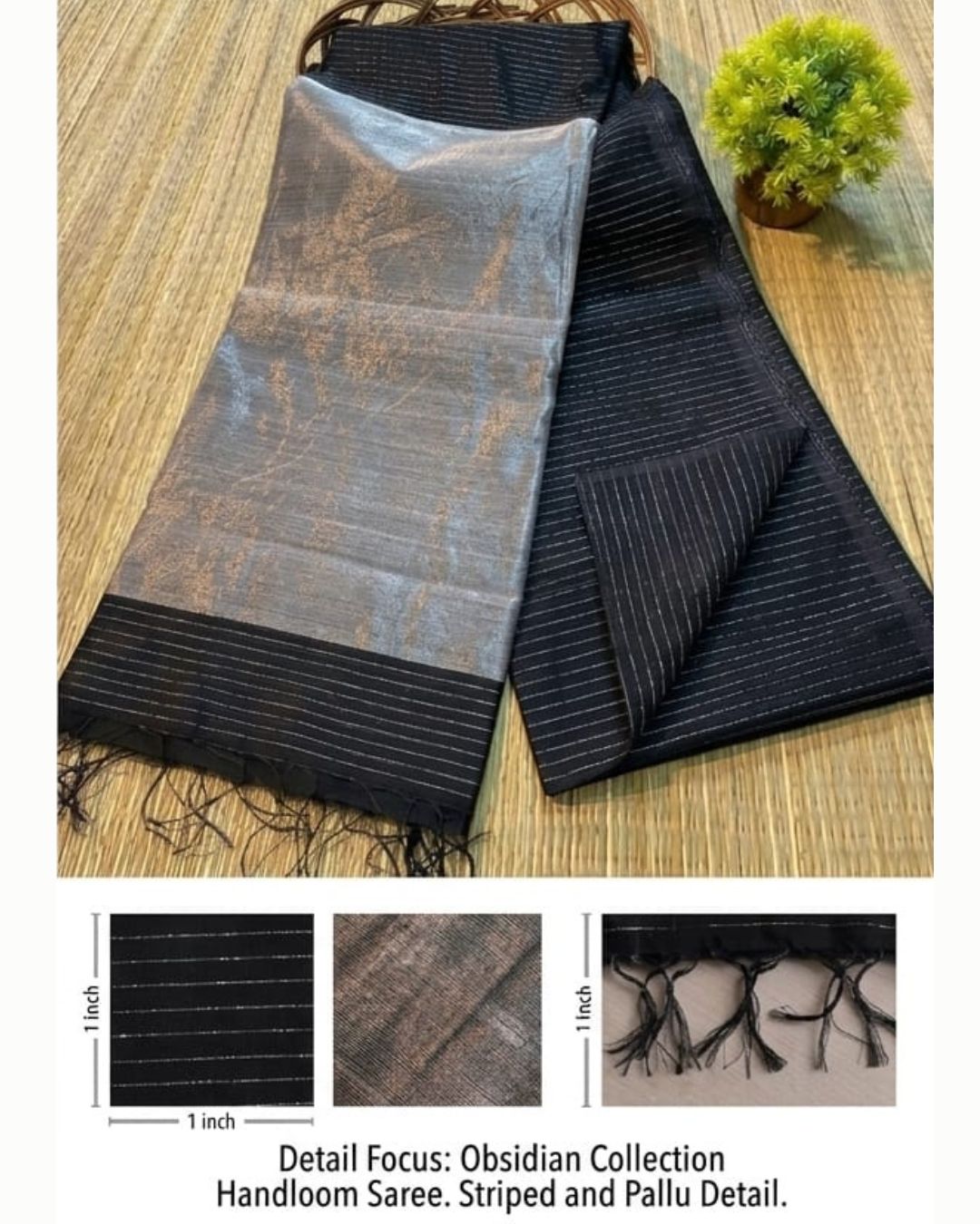 Tussar cotton - Black