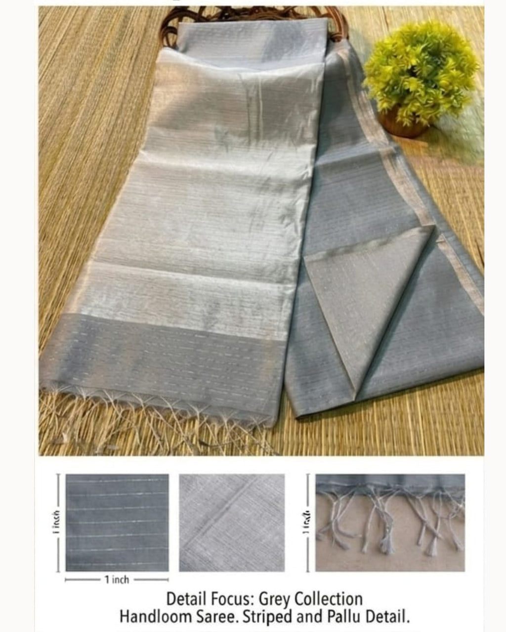 Tussar cotton - Grey