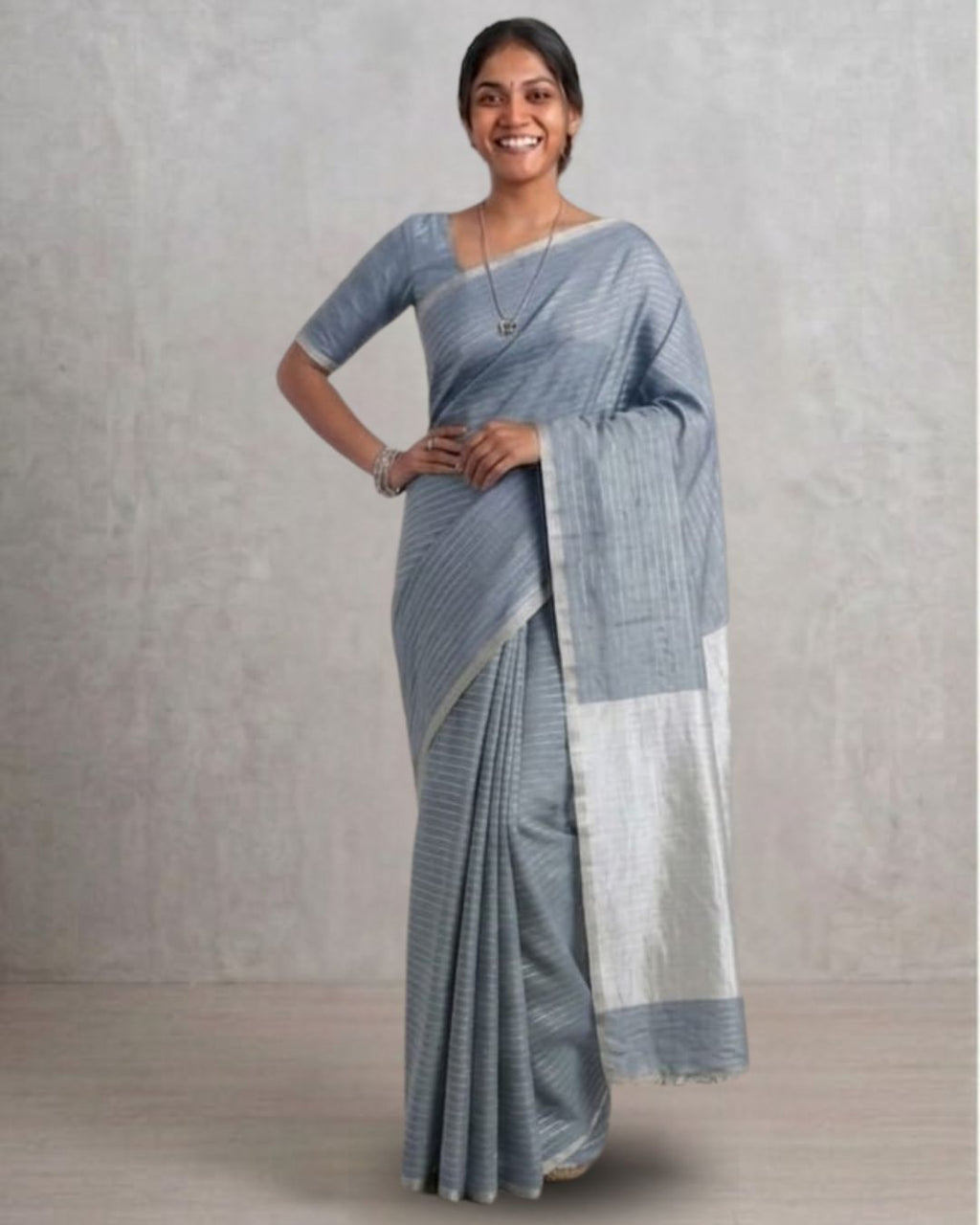 Tussar cotton - Grey
