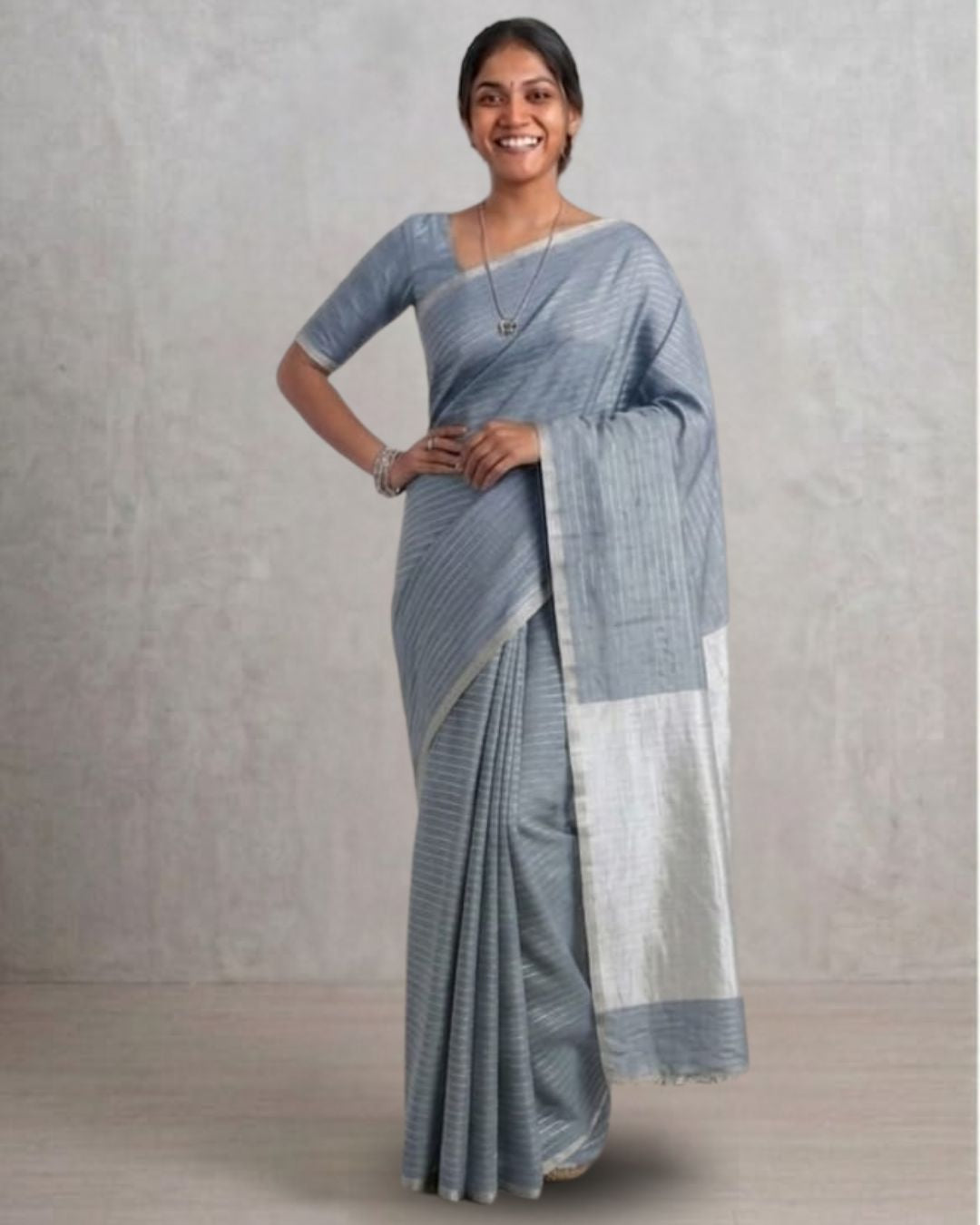 Tussar cotton - Grey