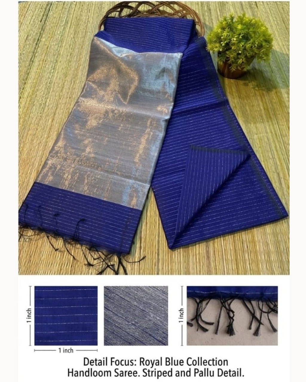 Tussar cotton - Ink blue