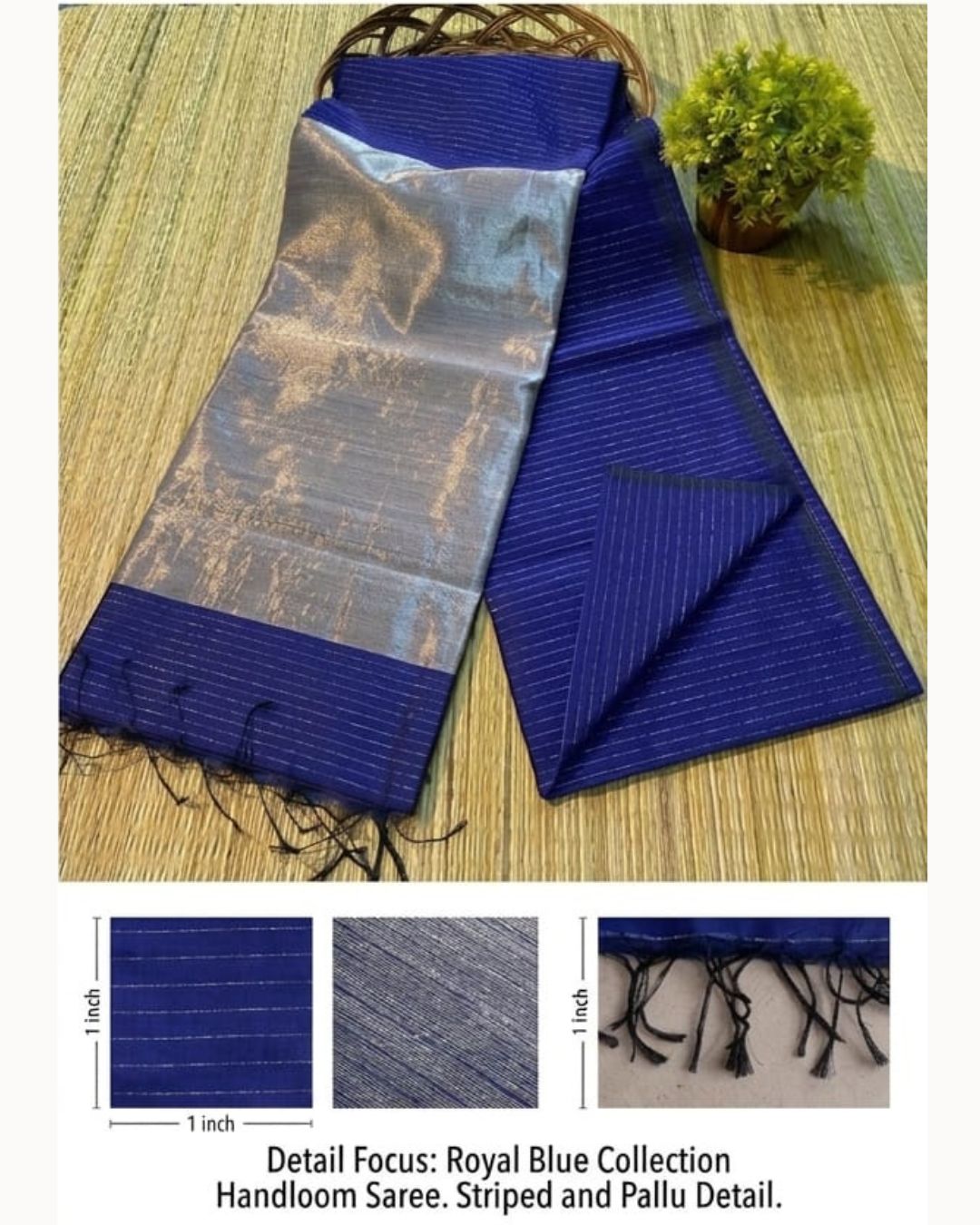 Tussar cotton - Ink blue