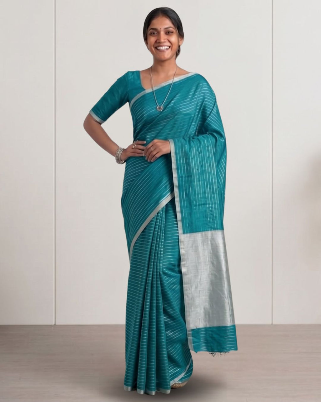 Tussar cotton - Light Ramar Green