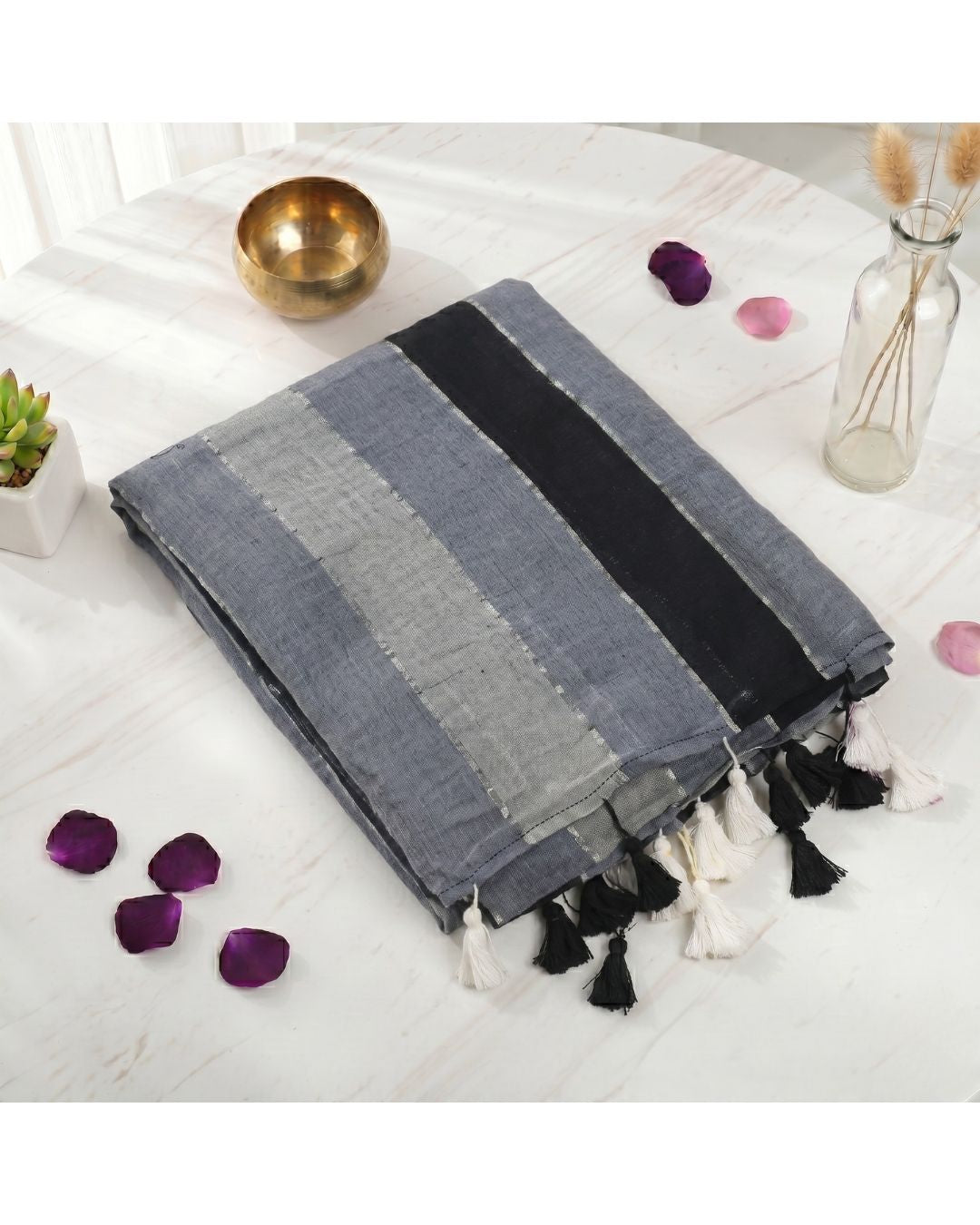Mul Mul Jari Stripes - Black & Grey